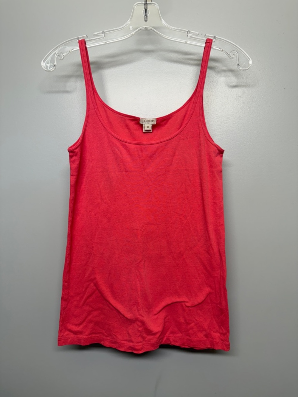 J. Crew Hot Pink Crewneck Spaghetti Strap Tee